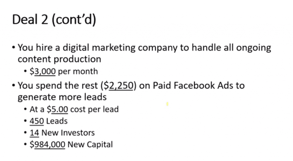 How much should you spend in marketing to acquire a new mulifamily investor 