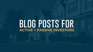 Blog Post for active passive investors