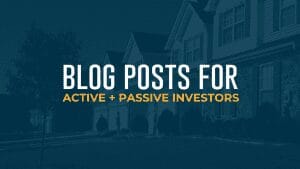 Blog Post for active passive investors